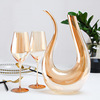 Wineglass, glossy crystal, golden cup