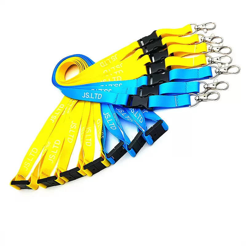 厂家供应丝印热转印挂绳 直插安全扣工作证 伸缩 定制胸牌卡套