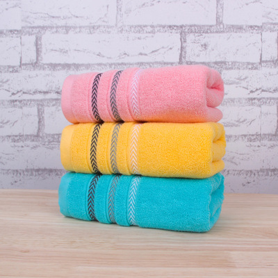 厂家直销断档吸水条纹毛巾公司广告礼品刺绣logo纯棉洗脸面巾批发|ms