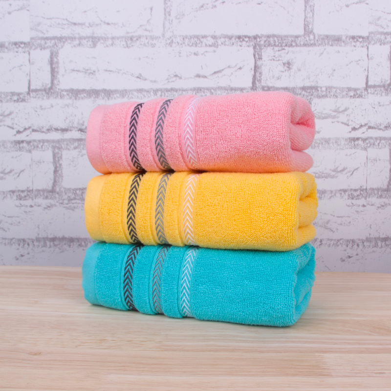 厂家直销断档吸水条纹毛巾公司广告礼品刺绣logo纯棉洗脸面巾批发|ms