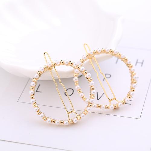 Pearl Hairpin Internet Famous Frog Hairpin Female Korean High Brightness Geometric Hairpin Star Heart Shape Pearl Hair Accessory Factory Wholesale 