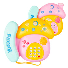 婴儿童早教电话机玩具卡通灯光音乐蘑菇电话机 宝宝益智玩具批发