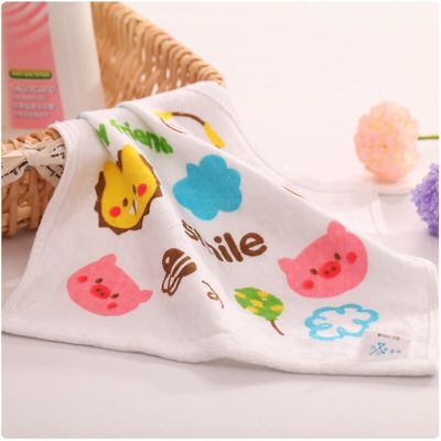 25*25cm cotton material double-deck child baby Saliva towel Hooked Cartoon Face Towel Hive Gauze Small square