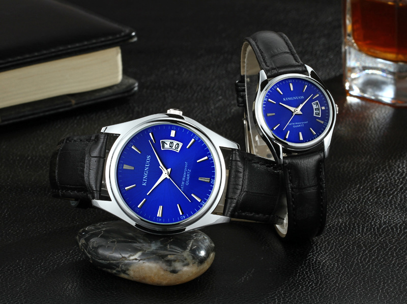 Mode Couleur Unie Boutons-pression Double Face Quartz Hommes De Montres display picture 3