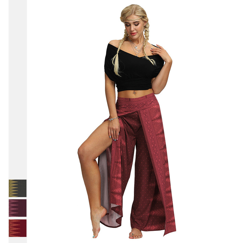 Yoga pants for women digital printing women yoga open high fork straight tube Wide Leg Pants Large loose Yoga Dance Pants