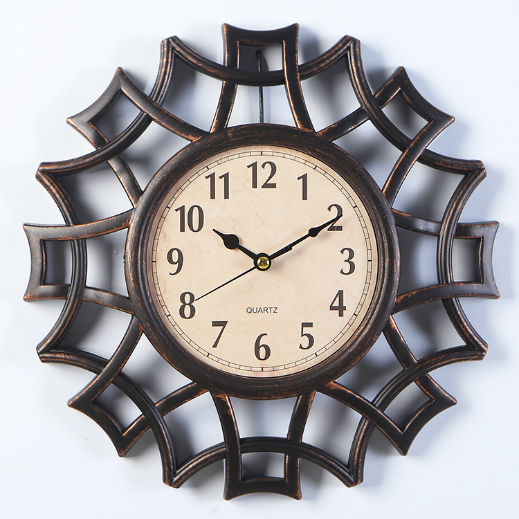 Creative clock European retro wall clock...