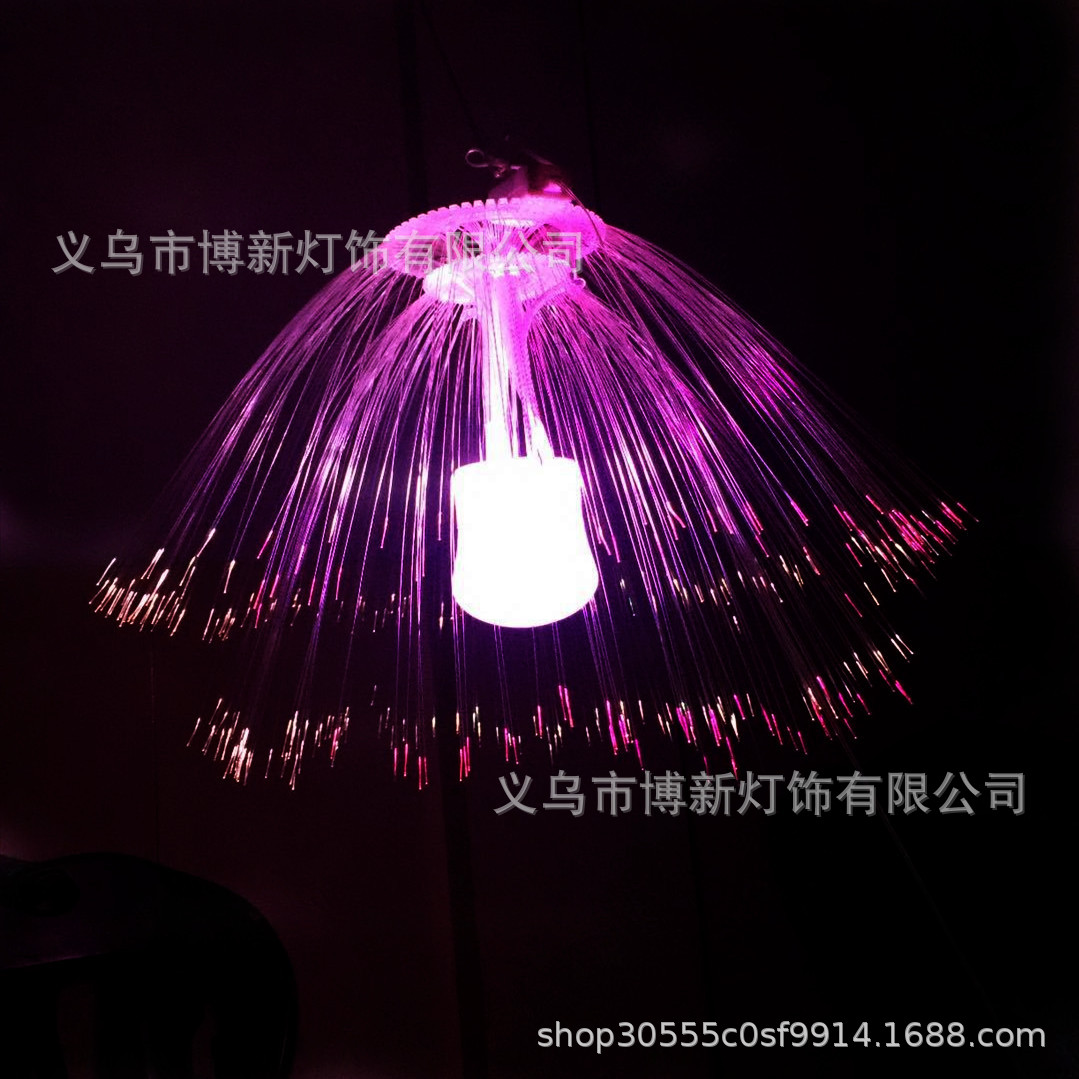 Cross-border supply LED optical fiber jellyfish light, double-layer seven-color gradient outdoor tree hanging decorative shaped light, Internet celebrity ins50cm220v round plug detail image 4
