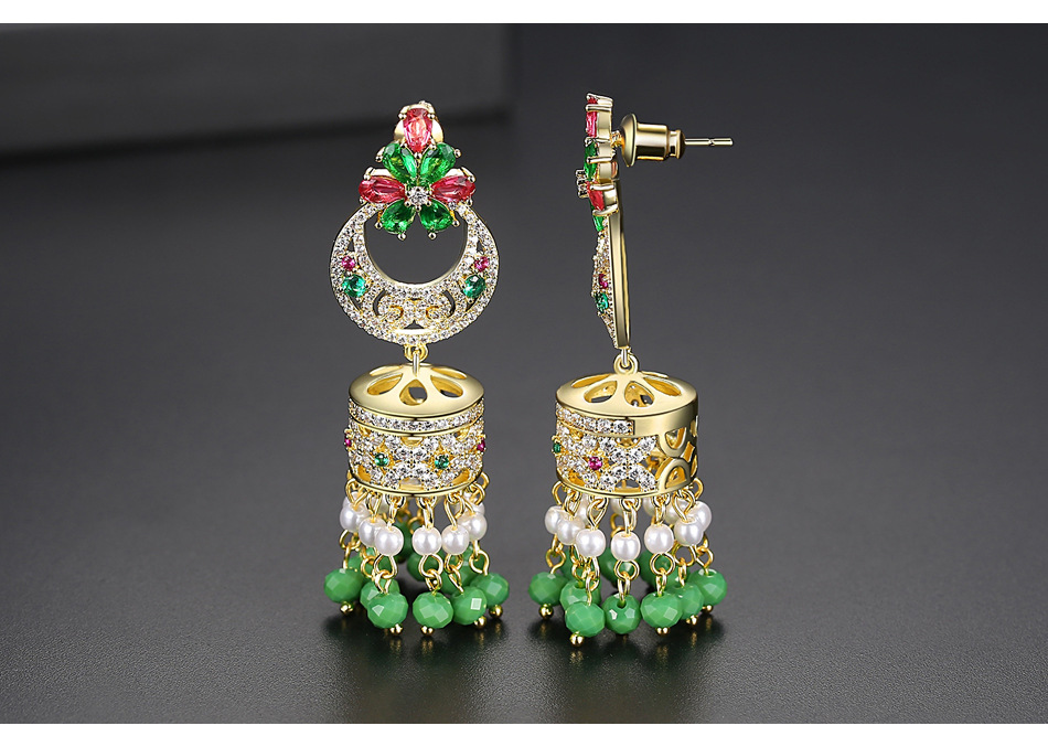 Jinse Angeleyes Boucles D'oreilles Rétro Europe Et Amérique Creative Couleur Cloche Perle Dames Style National Boucles D'oreilles Boucles D'oreilles En Gros display picture 2