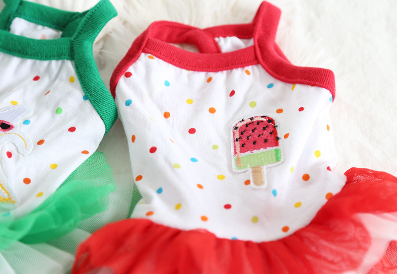 果味波点蓬蓬裙