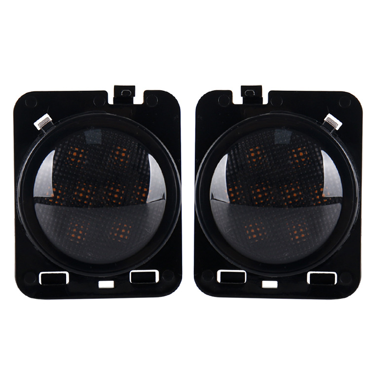 Factory Direct Sales Wrangler Wheel Eyebrow Lights Suitable for Jeep Led Modified Car Lights Yellow Light Side Lights Fog Lights Smoked Black