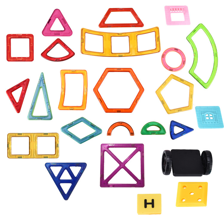 廠家批發磁力片積木兒童磁性磁鐵塑料拼裝益智玩具構建片散片