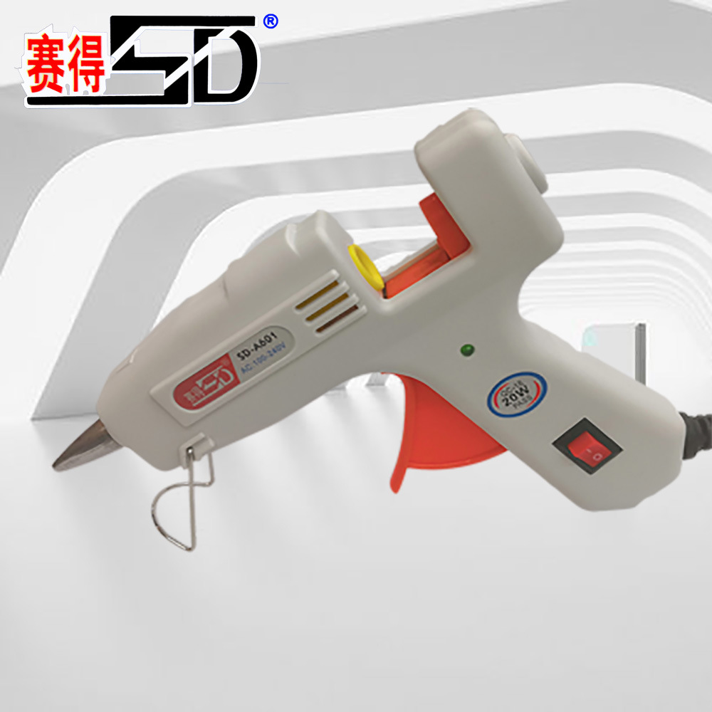 现货供应赛德20W带开关白色小胶枪 熔胶迅速 厂家直销