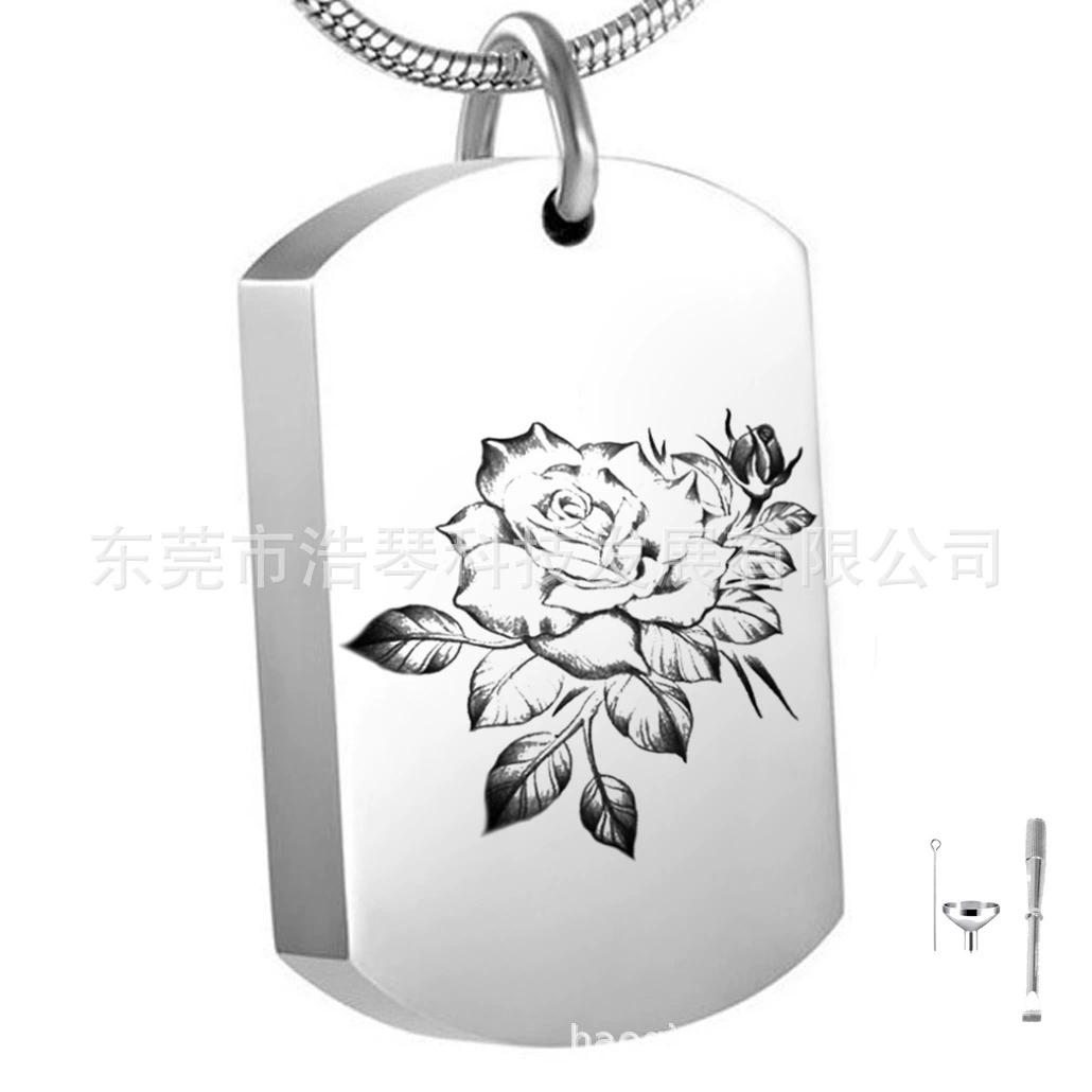 Трансграничные поставки титановой стали персонализированные розы военный кулон памятный ПЭТ пекарня шкатулка ожерелье флакон духов кулон