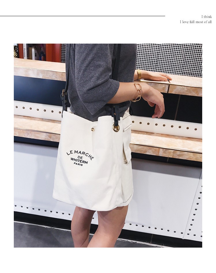 Manufacturer Sale Canvas Women 2021 Summer New Simple Korean Single Shoulder Crossbody Personalized Printed_voghion.com