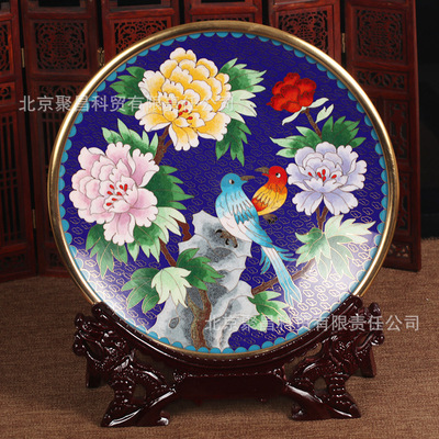 正宗北京景泰蓝宫庭摆件特色手工艺术品外事商务礼品送礼锦盒包装