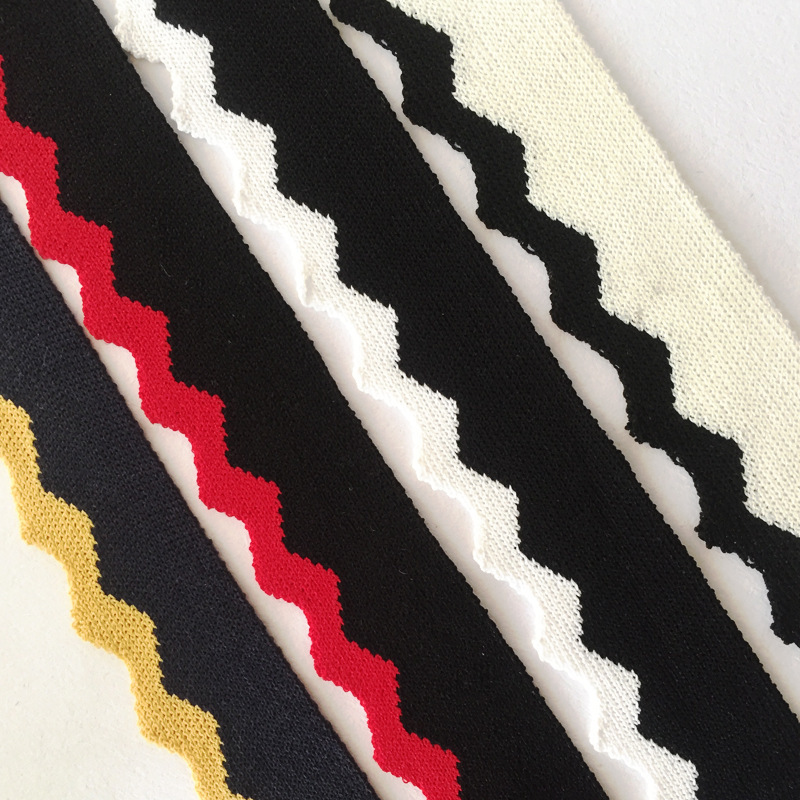 曲边提花针织织带韩国风彩色弹力包边带家纺鞋帽包边条服装辅料