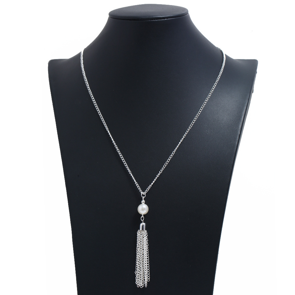 fashion metal geometric Y-shaped pendant long necklace