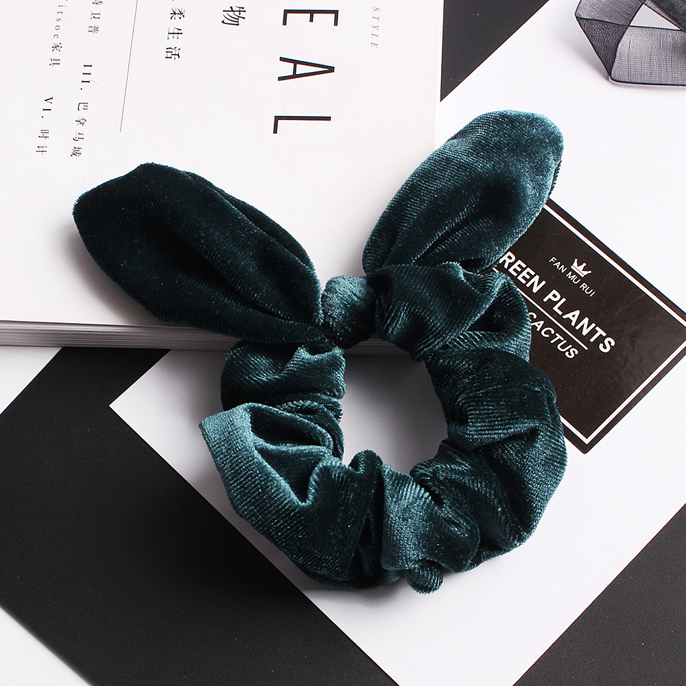 New Korean Retro Velvet Rabbit Ears Cheap Scrunchies Wholesale display picture 2