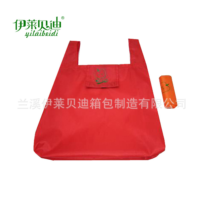 折叠背心购物袋 批发涤纶春卷袋 礼品促销环保袋厂家定做印刷logo