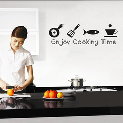 enjoy cooking time新款廚房客廳精雕牆貼紙 ZY8300 跨境英文