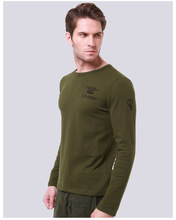 同盟军户外军迷野外生存男士长袖紧身T恤塑身T恤军绿色
