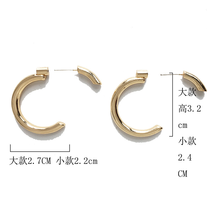 C-shaped Semicircular Rear Hanging Earrings display picture 2