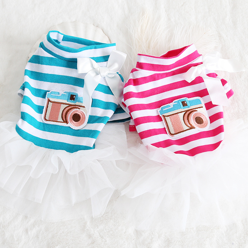 相机条纹纱纱裙