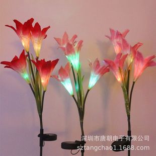 led太阳能光纤发光花 公园园林装饰仿真花批发-阿里巴巴