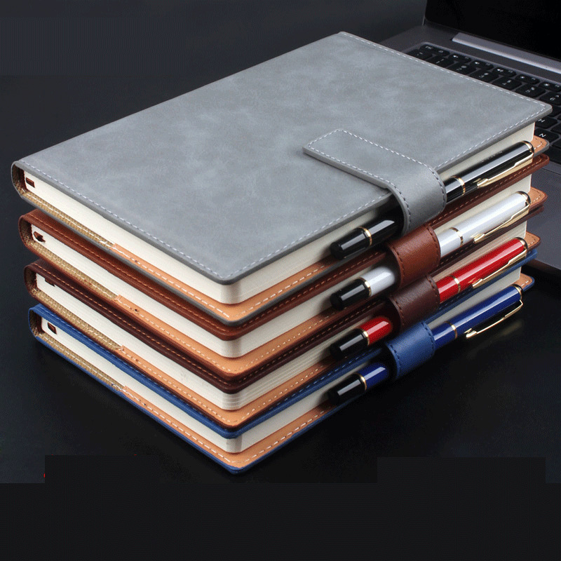 A5 Plain magnetic buckle pu Imitation leather originality Notepad Business office Meeting notebook Stationery customized logo