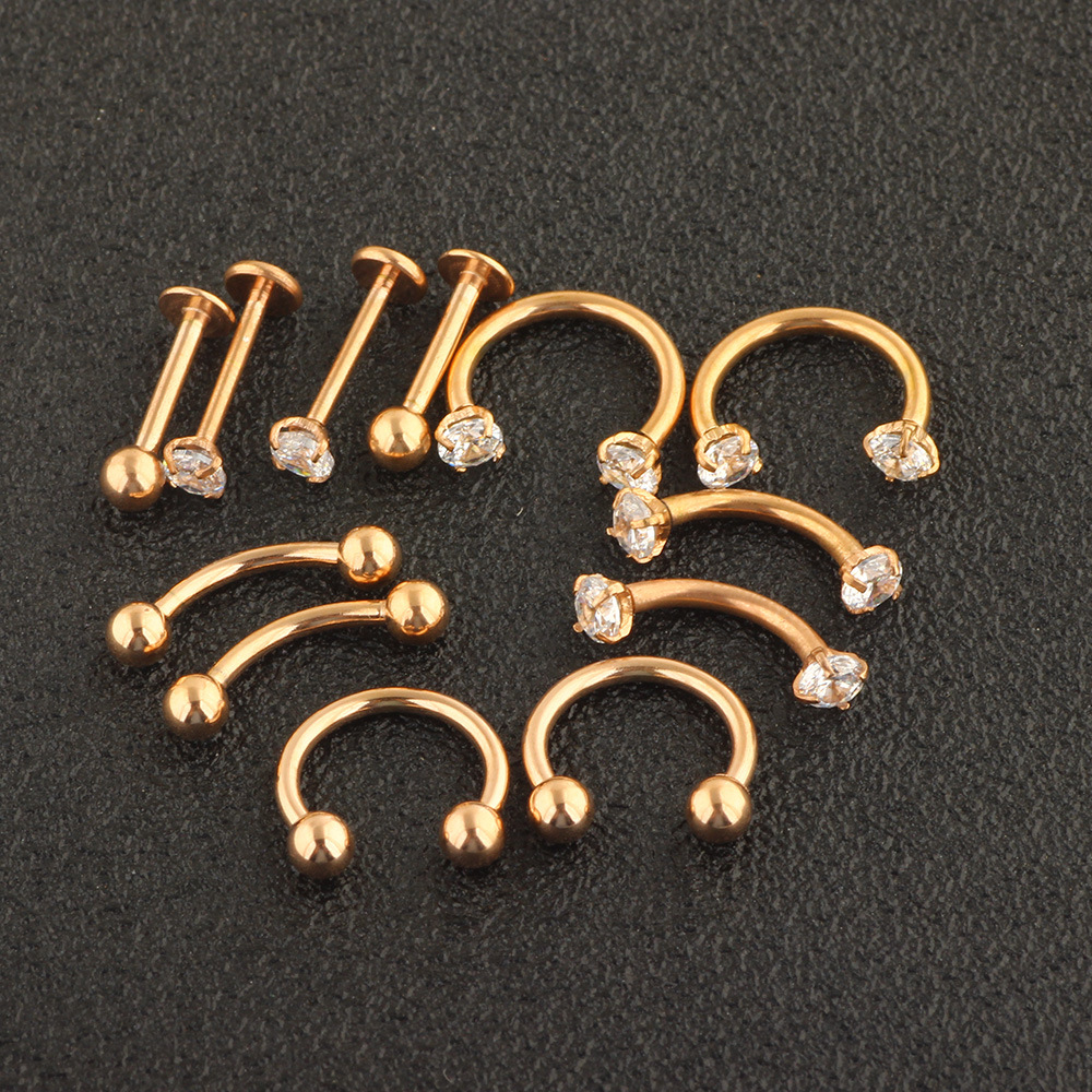 Pointed titanium steel lip stud product view