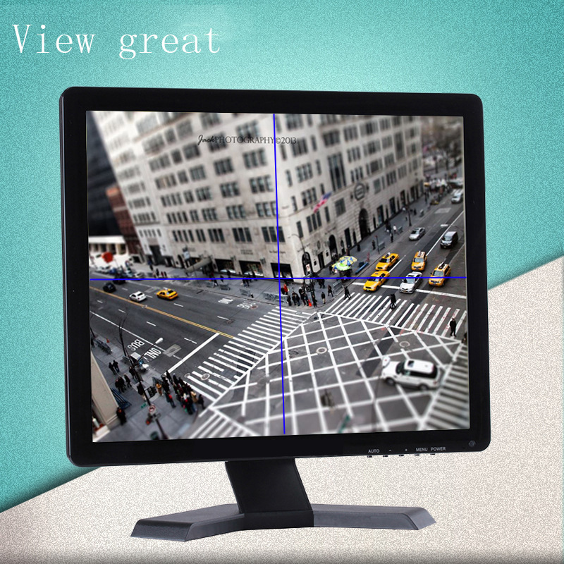 17/19寸VGA输入四画面四路BNC输入电脑显示器工业液晶监视器