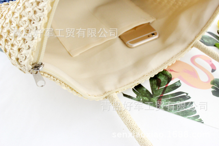 Wholesale Clashing Color Woven Straw Woven Two-color Bag Handbag Nihaojewelry display picture 8