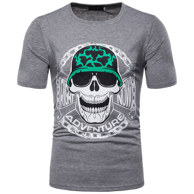 Men’s short sleeve T-shirt Chest Fashion Skull Printing Design