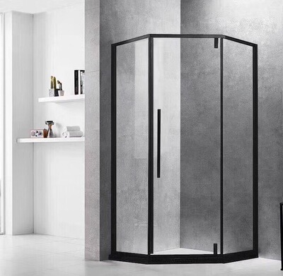 customized Stainless steel Whole Shower Room partition black Diamonds simple and easy Glass door Shower Room Wet and dry separate