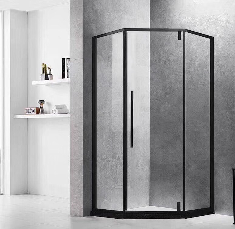 customized Stainless steel Whole Shower Room partition black Diamonds simple and easy Glass door Shower Room Wet and dry separate