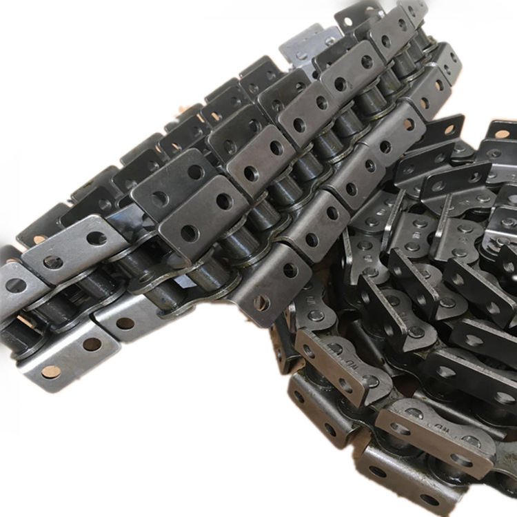 现货供应工业输送链条6分单排外双弯板链条双孔带耳弯板输送链条