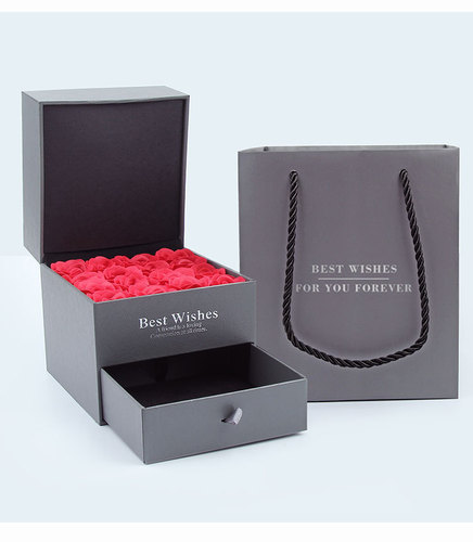 Jiujiufu Exquisite white crown packaging box, gift box with light, silver jewelry earplug accessories