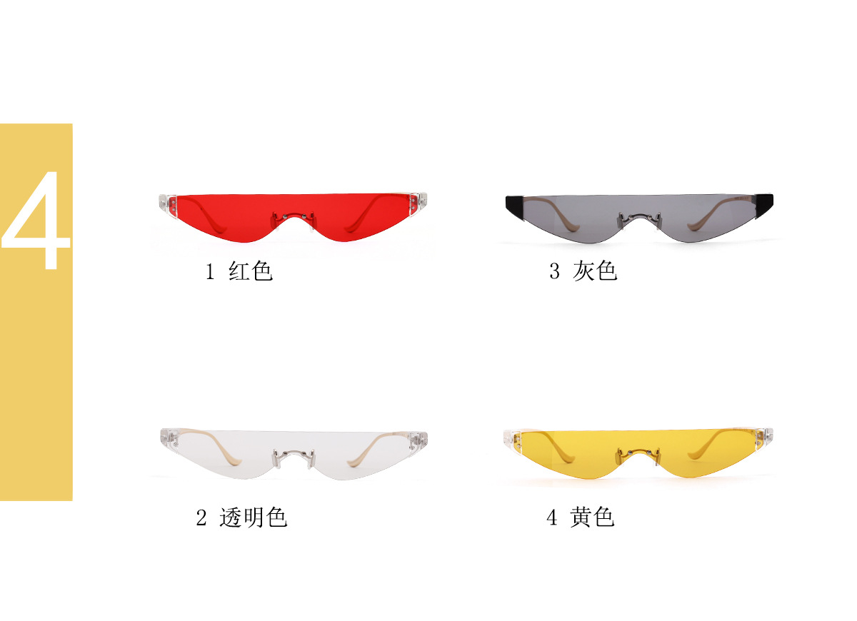 Half Metal Triangle Glasses Transparent Colored Retro Sunglasses Wholesale display picture 2