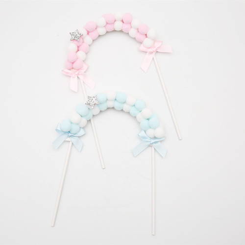 Manufacturer ins cake decoration plug-in card golden beads hair ball arch birthday baking cake arch scene