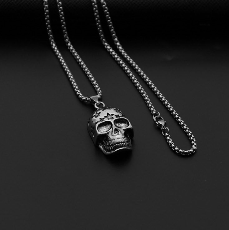 Hip-hop Cross Star Snake Stainless Steel Alloy Plating Pendant Necklace display picture 1