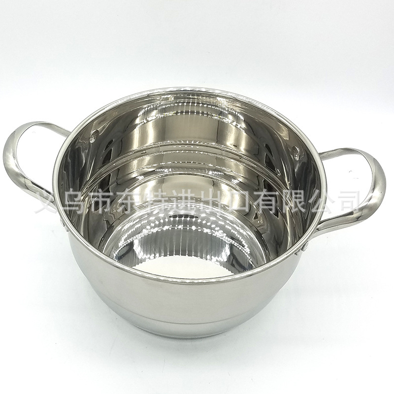 Factory direct sales of new type of soup pot, non-magnetic thickened double-base soup steamer, multi-functional pot, sanding double-layer Korean-style gift pot detail image 10