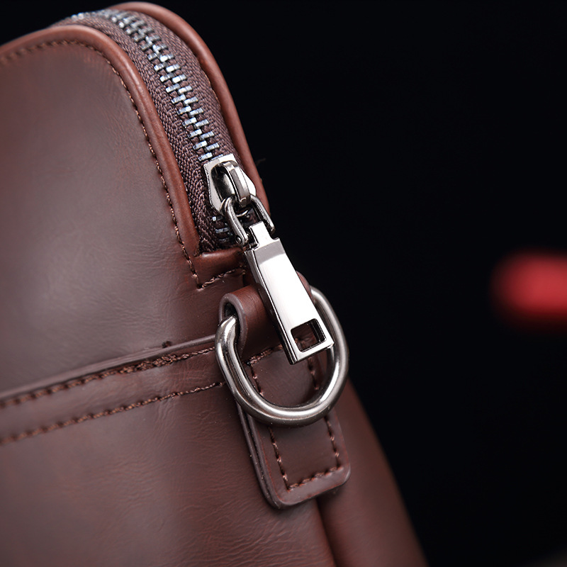 Casual Fashion Crazy Horse Leather Briefcase Business 15.6 Inch Men's Laptop Shoulder Bag_voghion.com