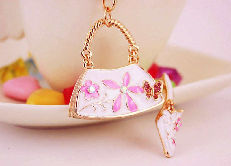 38g Weight Alloy, Metal Material Women'S Gender Pink, Red, Blue, Black Color  Cute Creative Ladies Handbag Shape Car Keychain 6