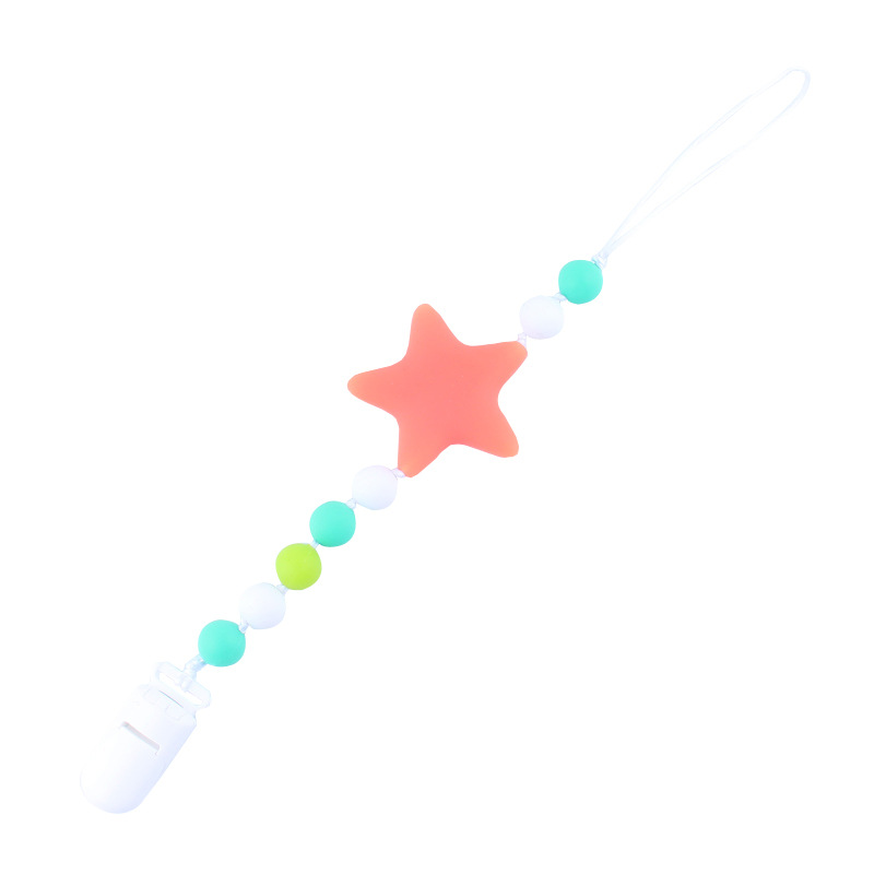 Nueva Cadena de chupete para bebé Nueva Cadena de silicona mordedor bebé anti-gota suministros maternos e infantiles comercio exterior