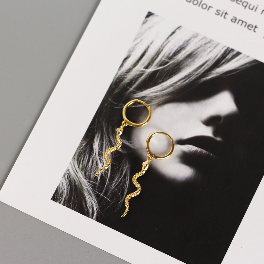 Retro S925 Sterling Silber Schlangenförmige Ohrringe Großhandel Nihaojewelry display picture 7