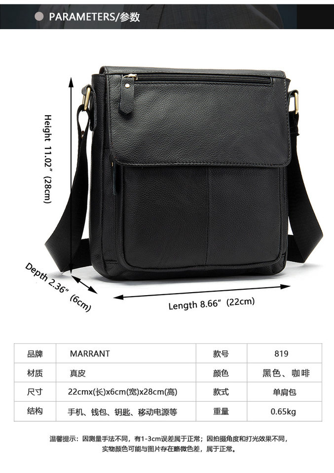 Túi đeo chéo nam da bò thật 24×8×27 cm nắp gập — Xanh quân đội, nâu, Màu đen, Cà phê chi tiết 22