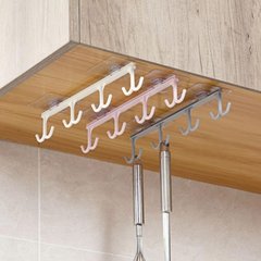 櫥櫃收納掛架 廚房無痕免釘掛鈎 多功能衣櫃排鈎門後整理架