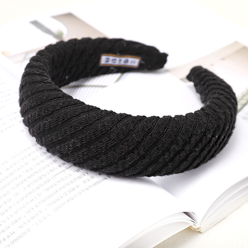 Explosion Style Striped Knitted Fabric Sponge Hair Hoop Card Wholesale display picture 5