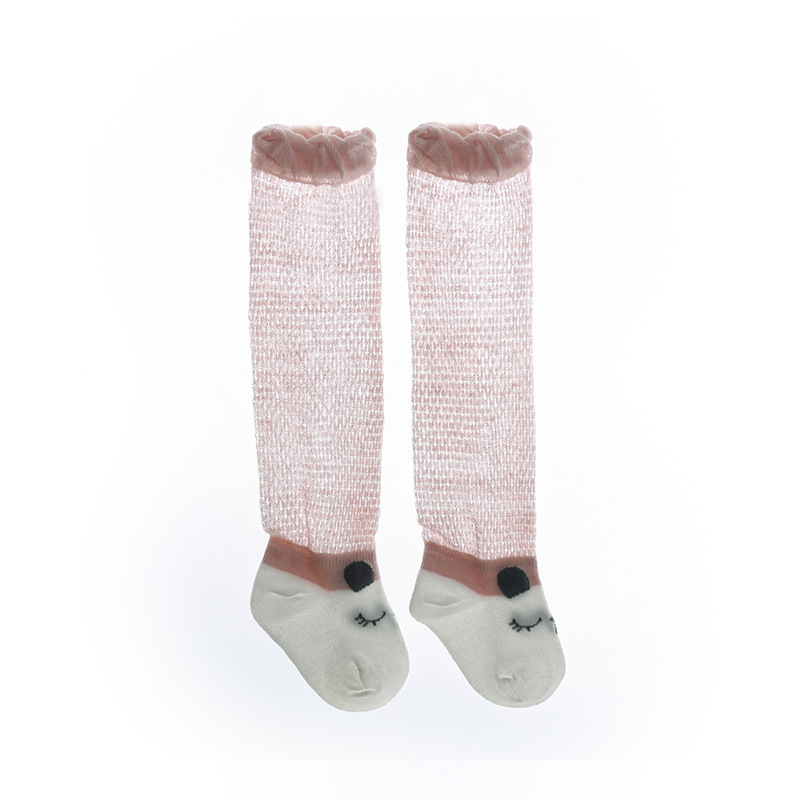 Medias de bebé verano fino sobre la rodilla algodón peinado recién nacido bebé medias altas sin hueso boca suelta calcetines de los niños