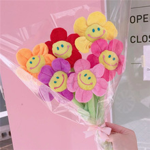 跨境韓國太陽花束創意玫瑰花窗簾花扣毛絨玩具布娃娃婚慶拋灑禮品